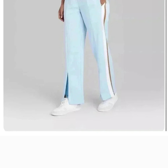 Wild Fable High Rise Track Pants Junior's Size Medium, Zippered Leg, Baby Blue - Picture 4 of 6